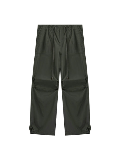 Ruched Texture Wide-Leg Pants