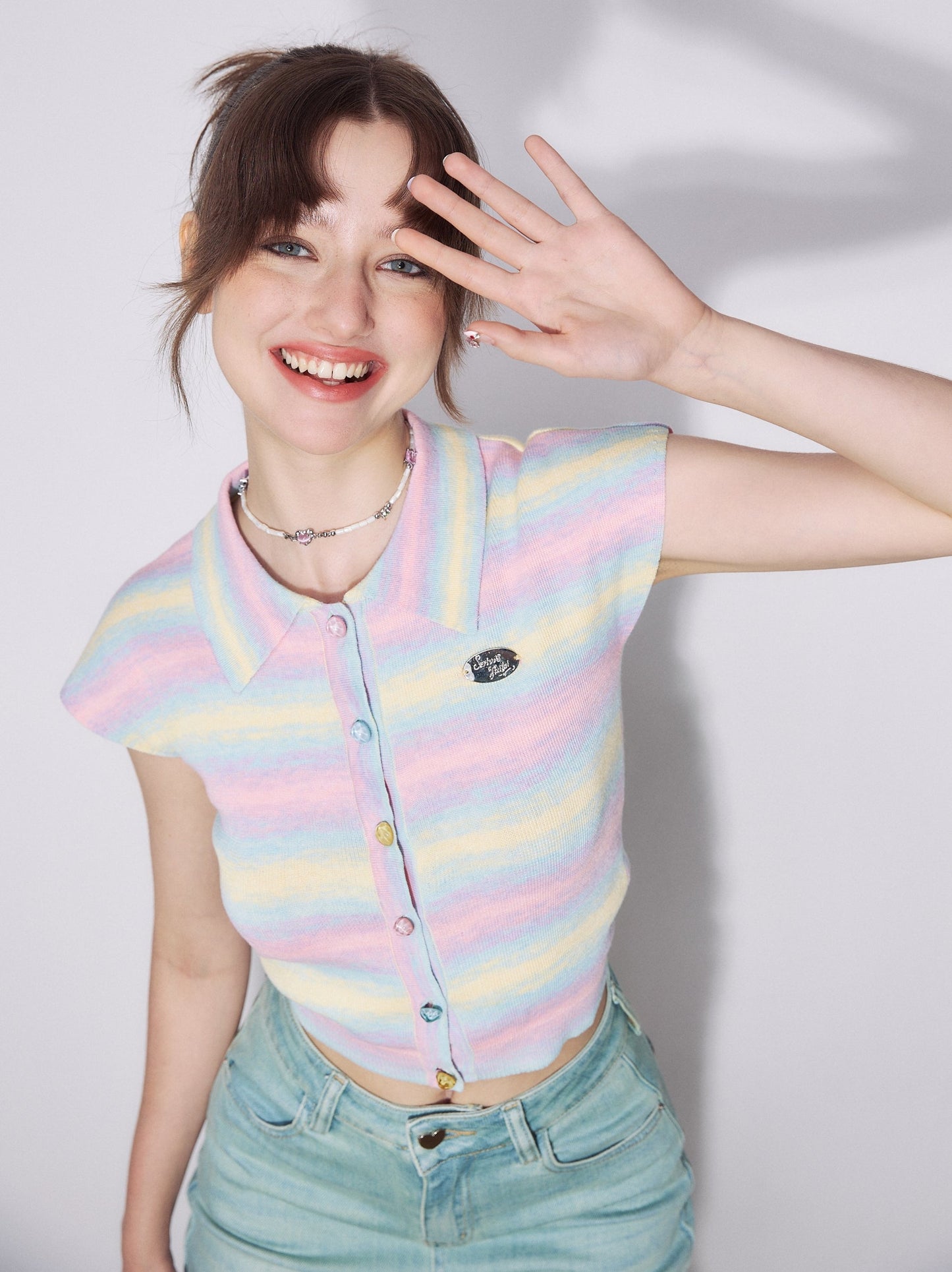 Pastel Border Top Polo