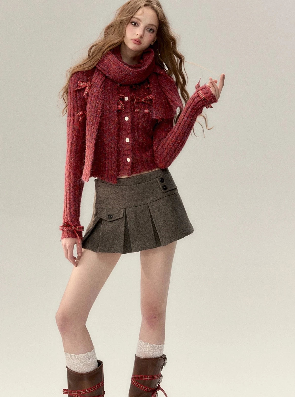 Ambience Bow Sweater Cardigan Knit Top