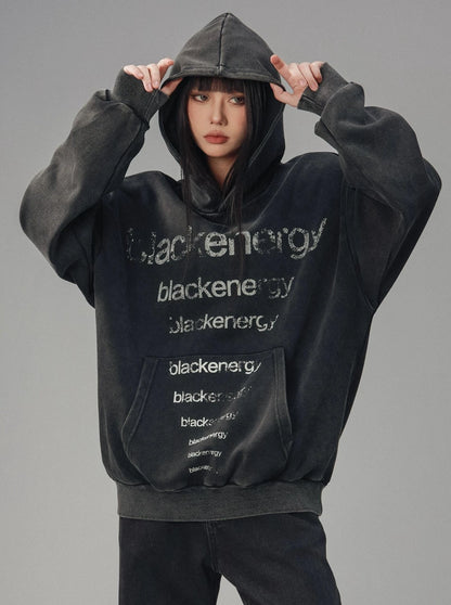 American Street Black Hooded Sweatshirt Top