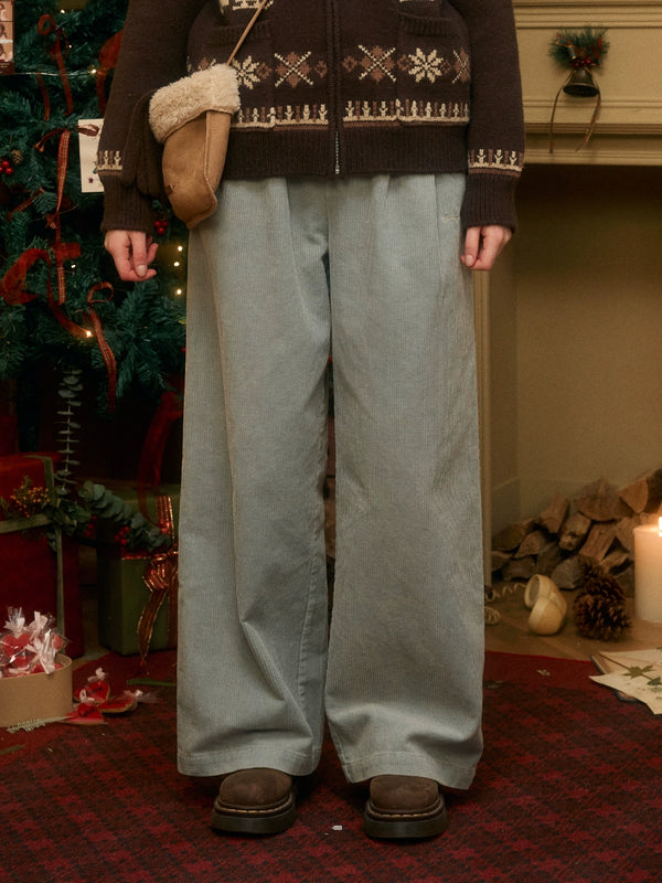 Wide-leg Drape Warm Pants