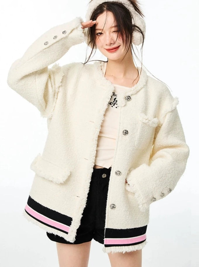 Imitation lamb's wool short coat