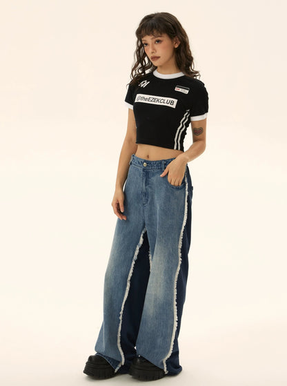 American retro wide-leg jeans pant