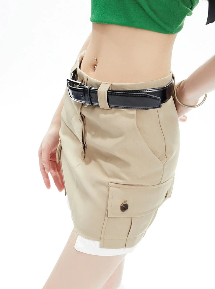 Slim A-line Short Skirt