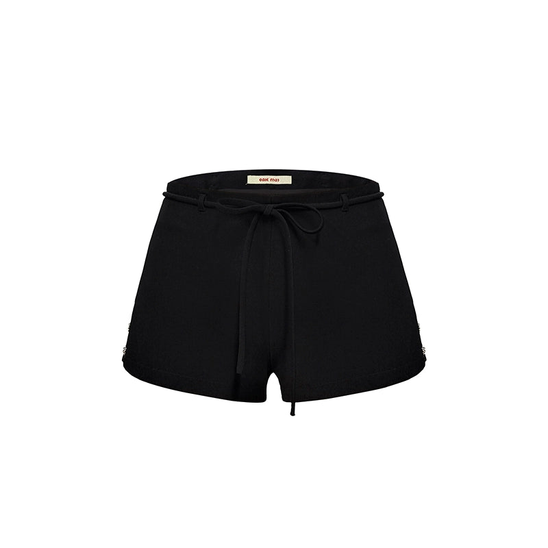 Schwarze Ultra Shorts Hose