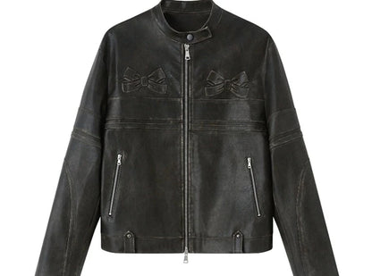 Vintage rub leather jacket