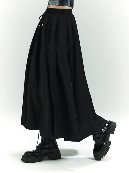 Yamamoto -Stil dunkler Falten -Culottes -Rock