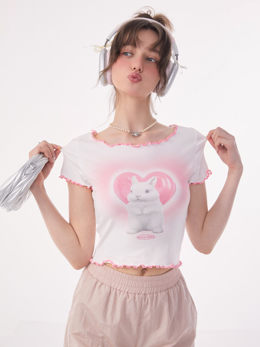 Girl Love Rabbit Short Tops