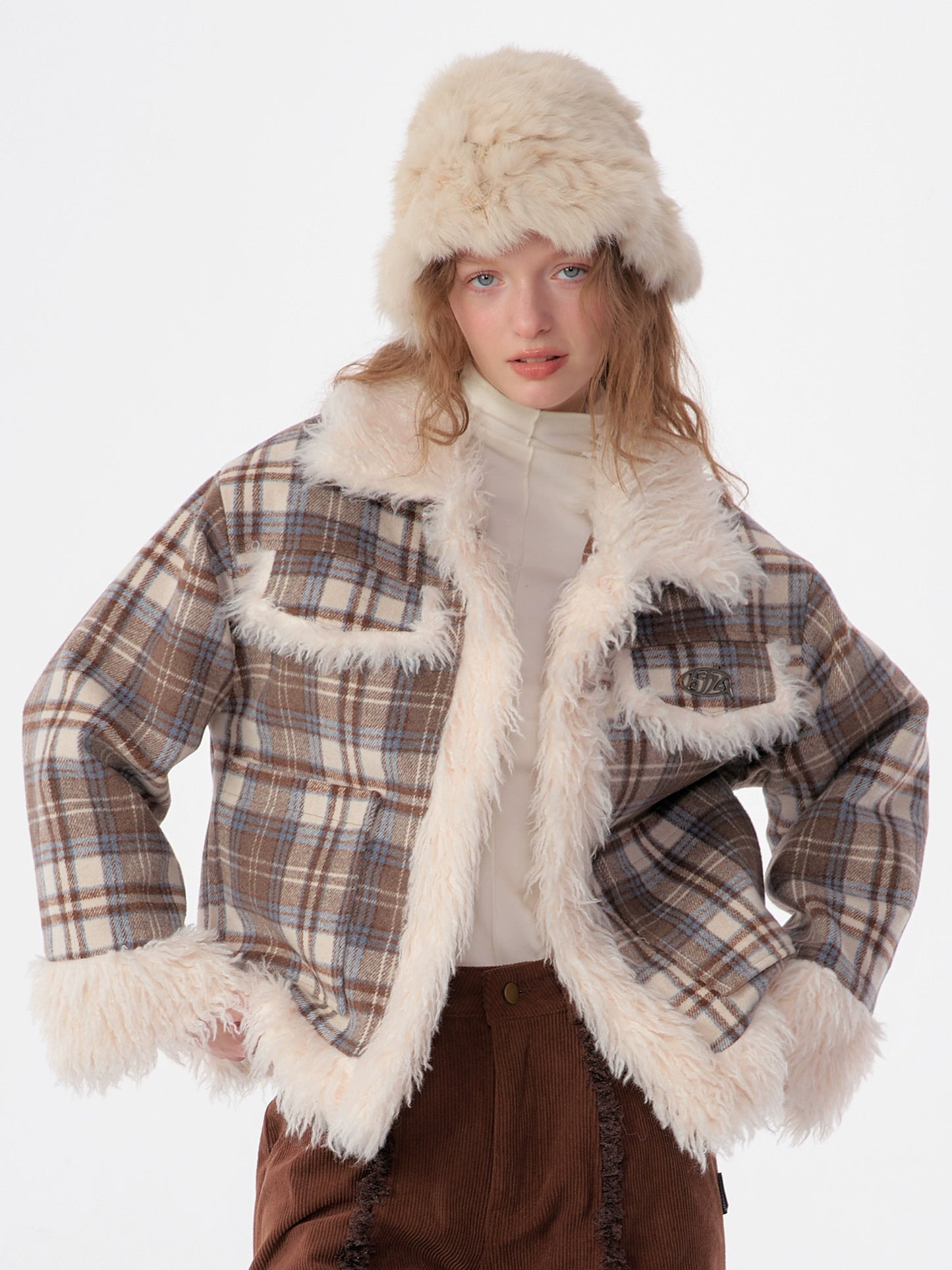 Thickened plaid cotton Coat