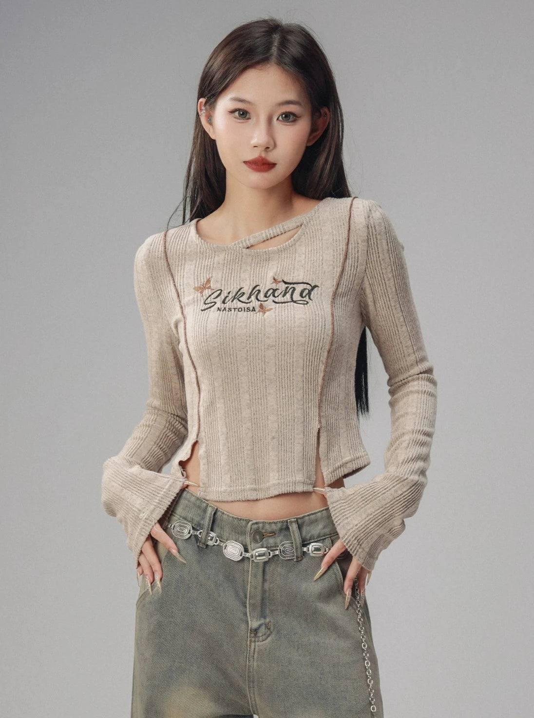 Vintage Babes Slim Long Sleeve Top