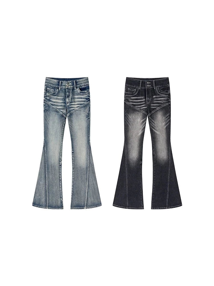 vintage design slim fit flared jeans