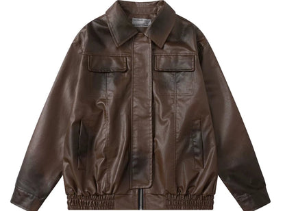 American Retro Leather Coat
