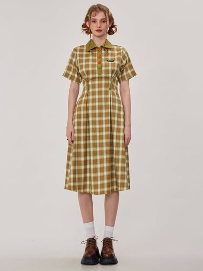 Polo Color Plaid Dress