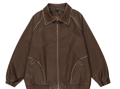 American Retro Leather Cotton Jacket