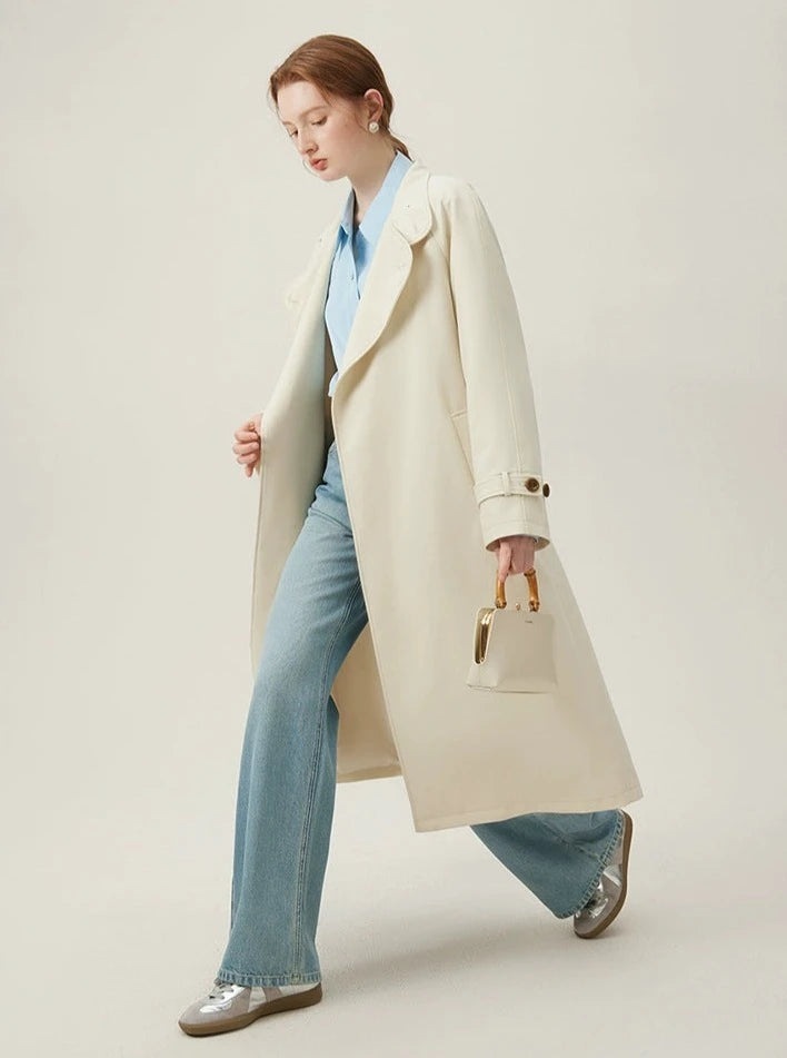 Apricot Midi Trench Coat