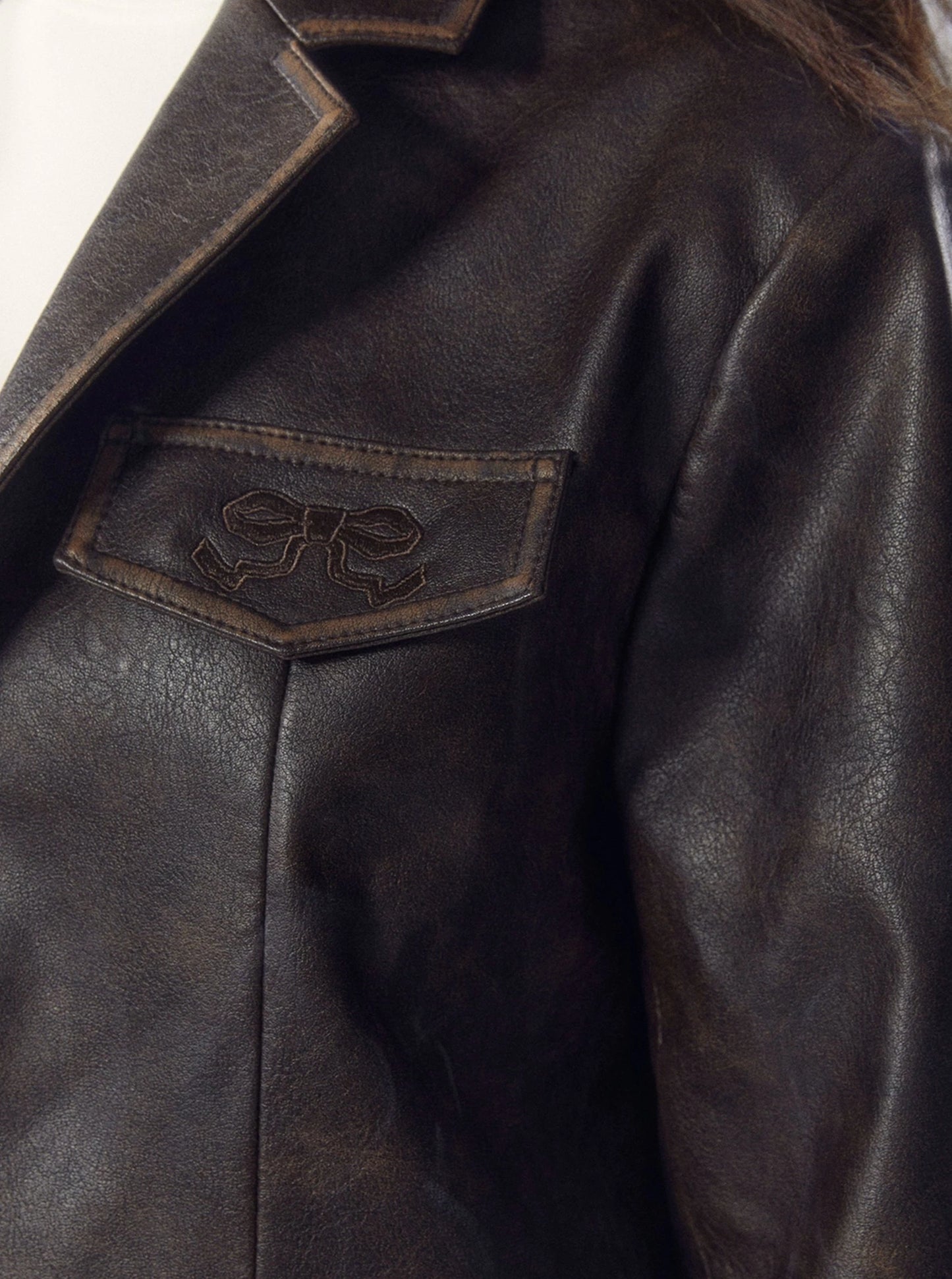 vintage embroidered leather jacket set