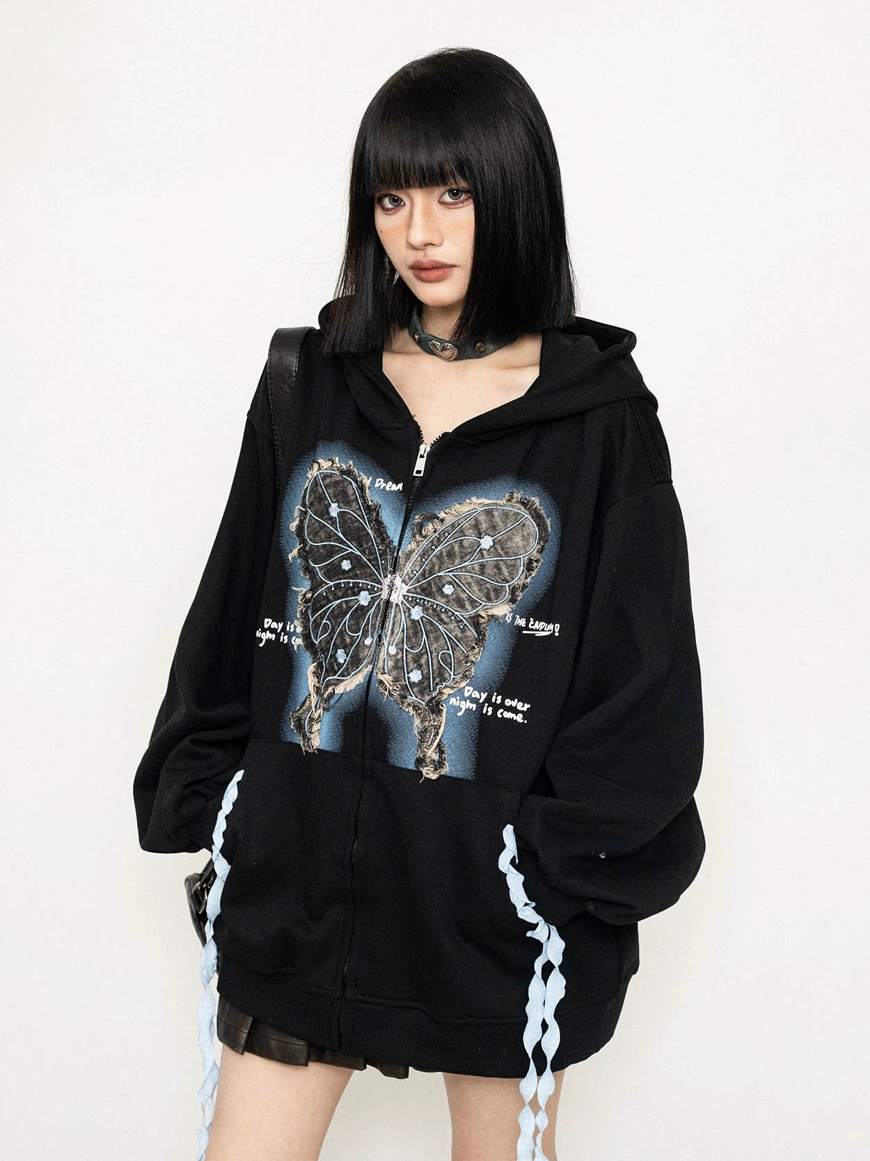 Subculture Hooded Cardigan Sweatshirt Coat