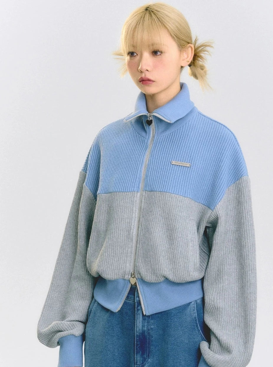 Two-color Stitching Short Jacket