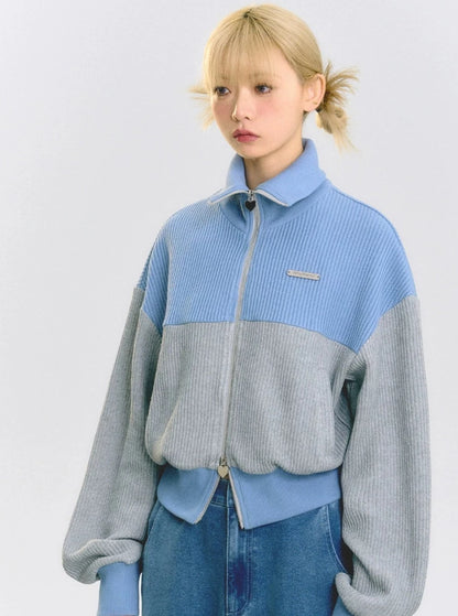Two-color Stitching Short Jacket