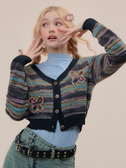 Vintage V-neck Knitted Cardigan Coat