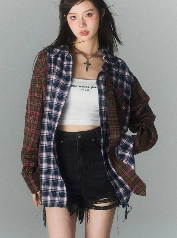 Stitched Plaid Shirt