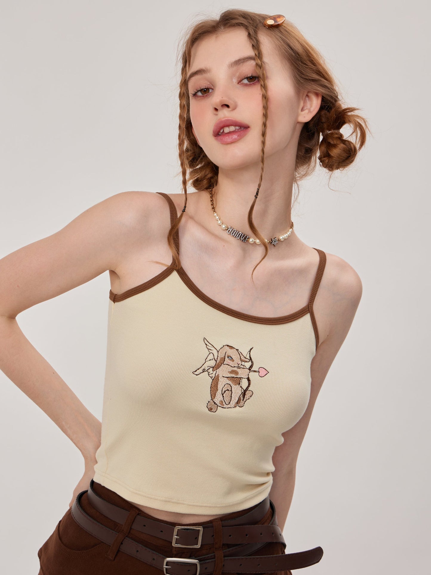 Retro -Cupid -Kaninchen -Camisole