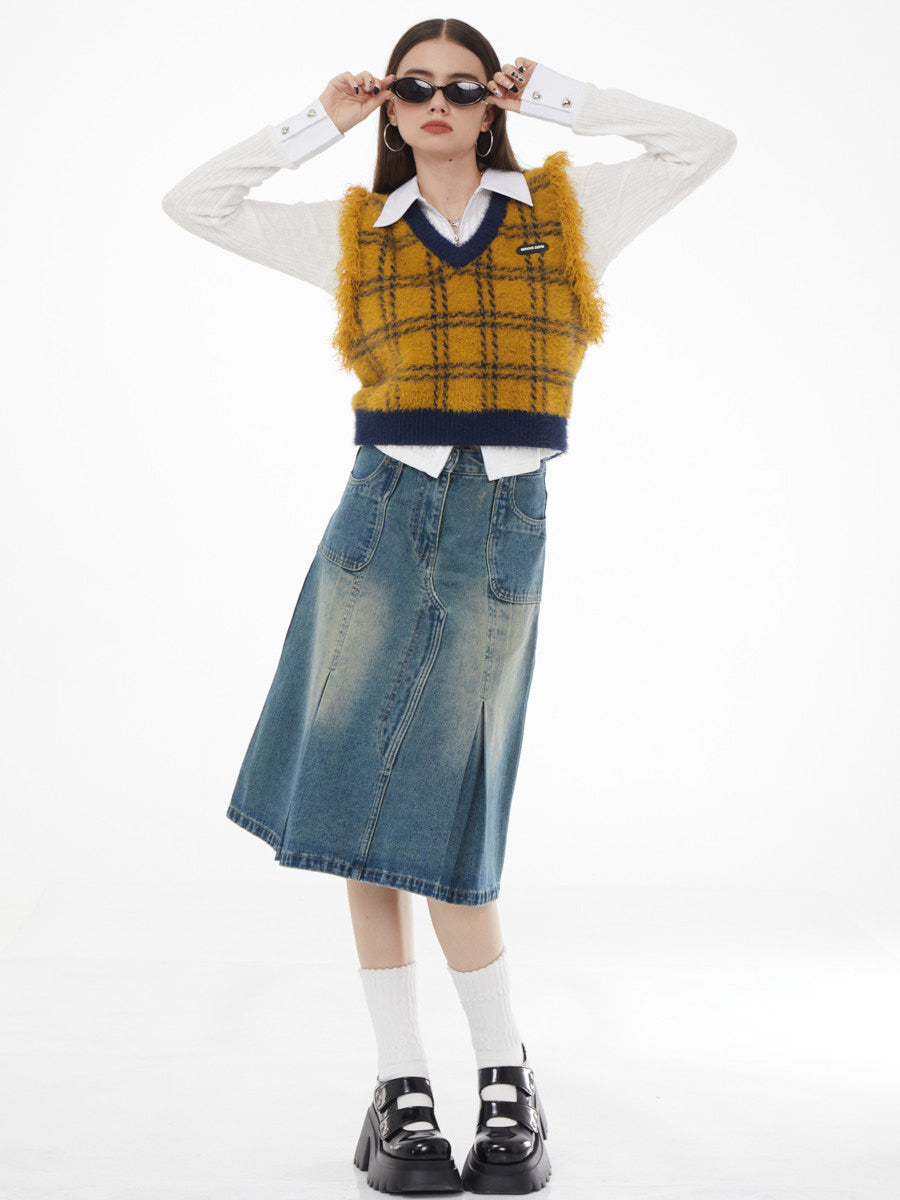 Retro Denim Skirt