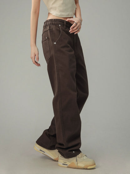 Vintage Brown Maillard Straight Trousers