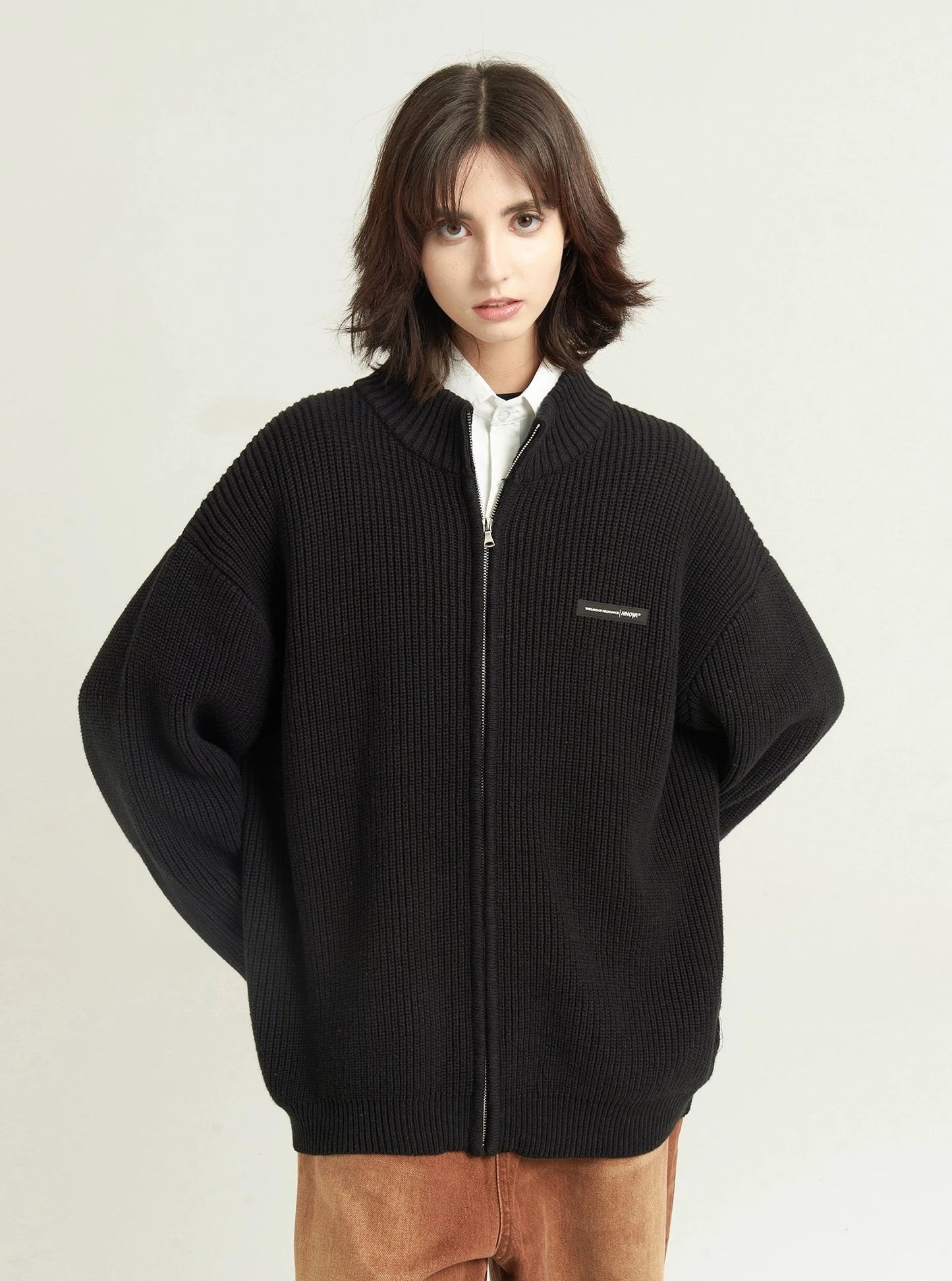 Tide plain basic stand-up collar sweater