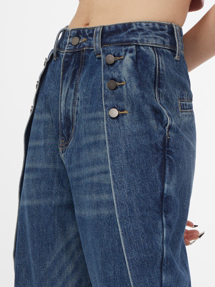 Waisted Straight Trousers Jeans