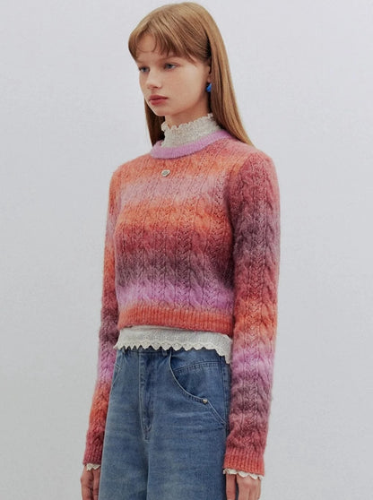 Long-sleeved round neck tops