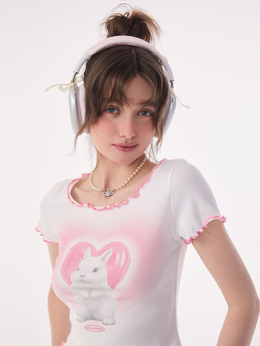 Girl Love Rabbit Short Tops