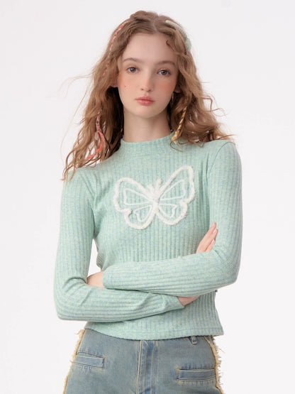 Butterfly Half Turtleneck Slim Knit