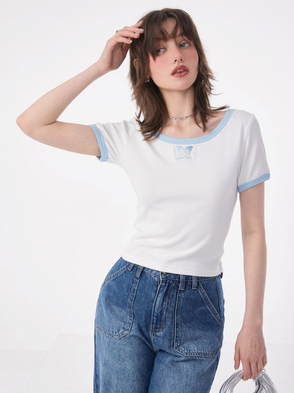 Retro Slim Round Neck T-Shirt