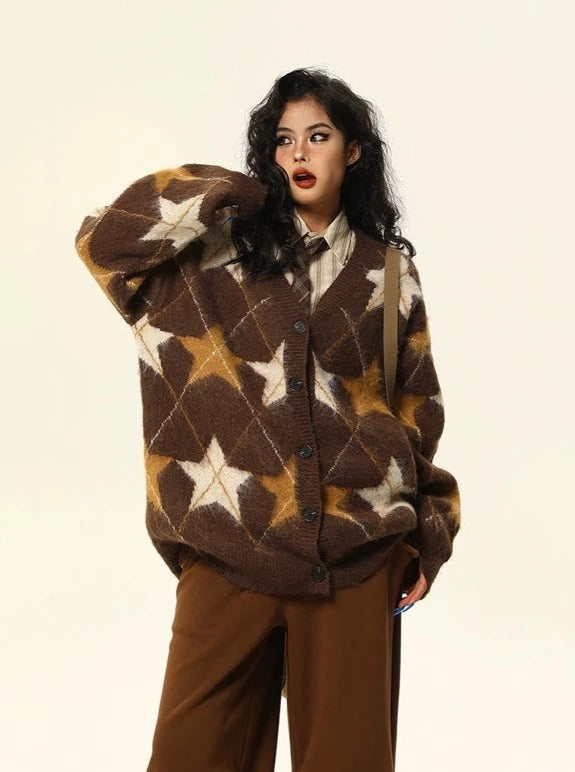 American retro loose sweater coat