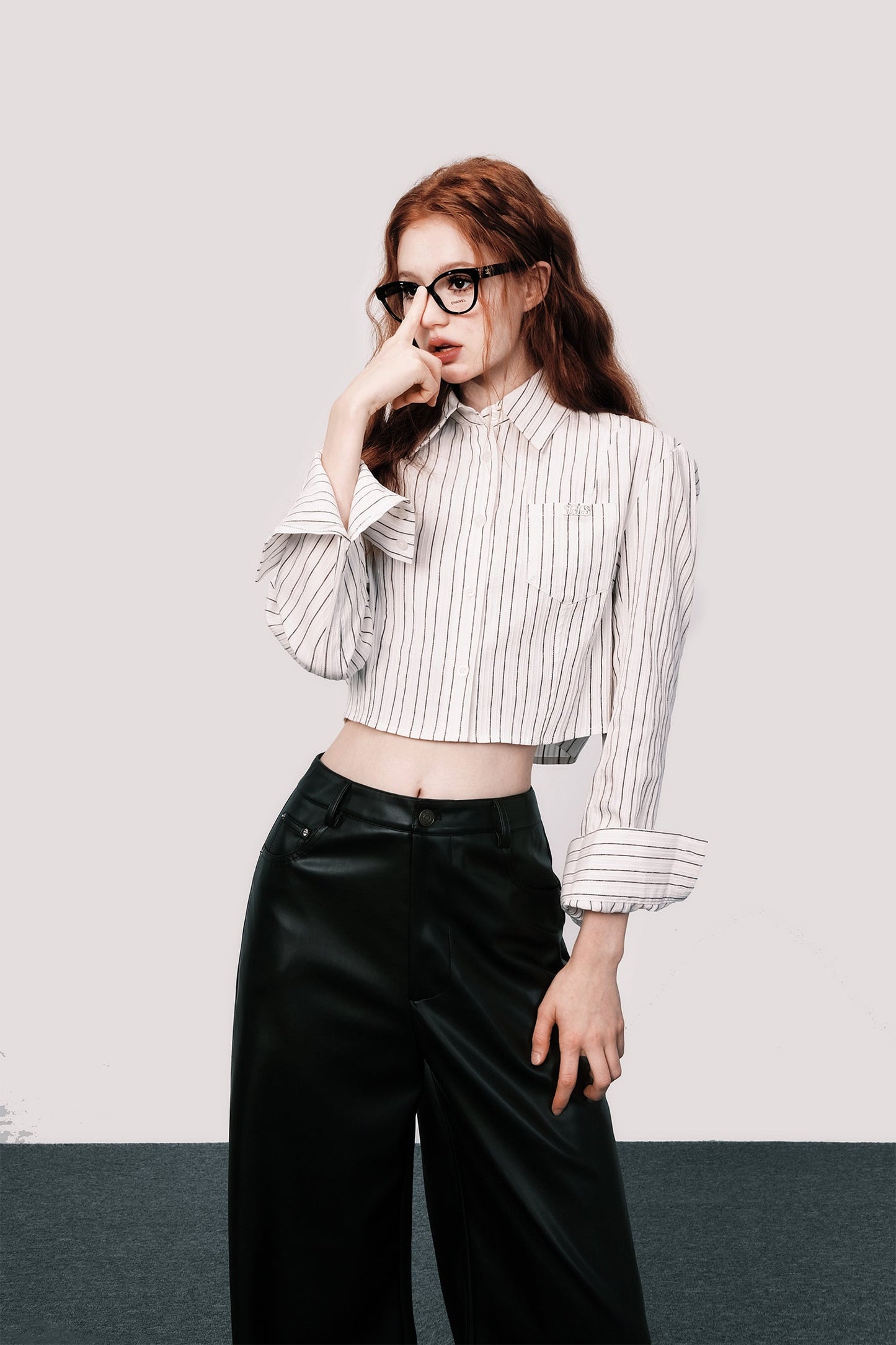 Cropped Stripe Shirt