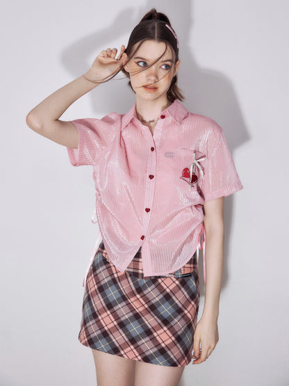 Cherry Girly Short Sleeve Shirt