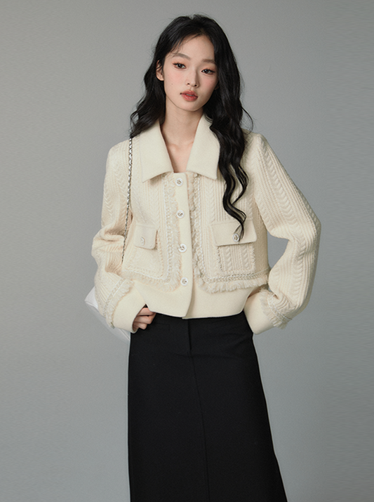 Fragrance woolen short coat