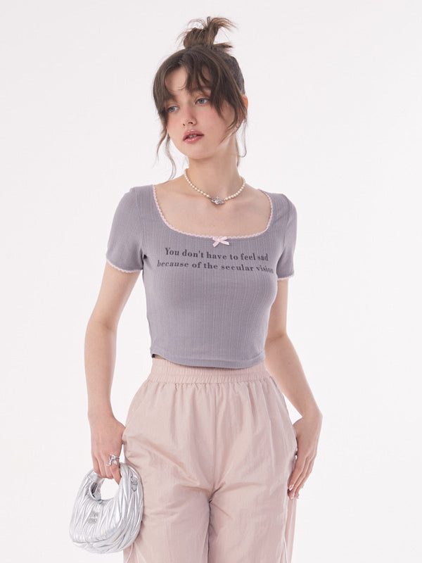 Square Color Short Tops