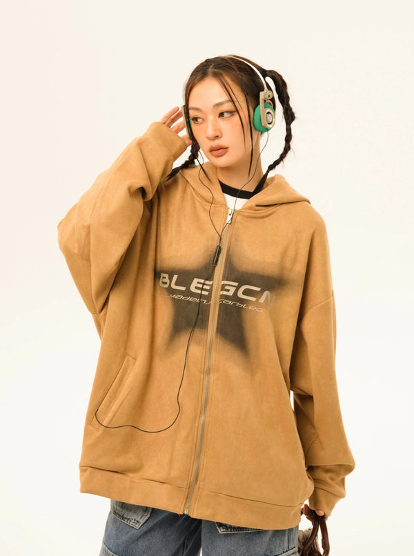 Suede pink oversize sweater jacket