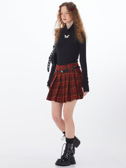 A-Shaped Subtotic Pleated Skirt