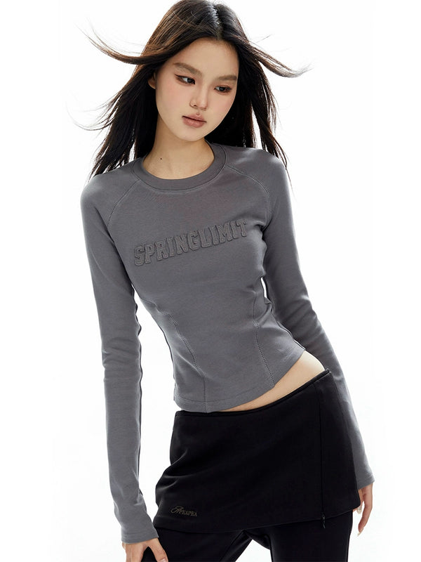 Slim Long Sleeve Round Neck Top