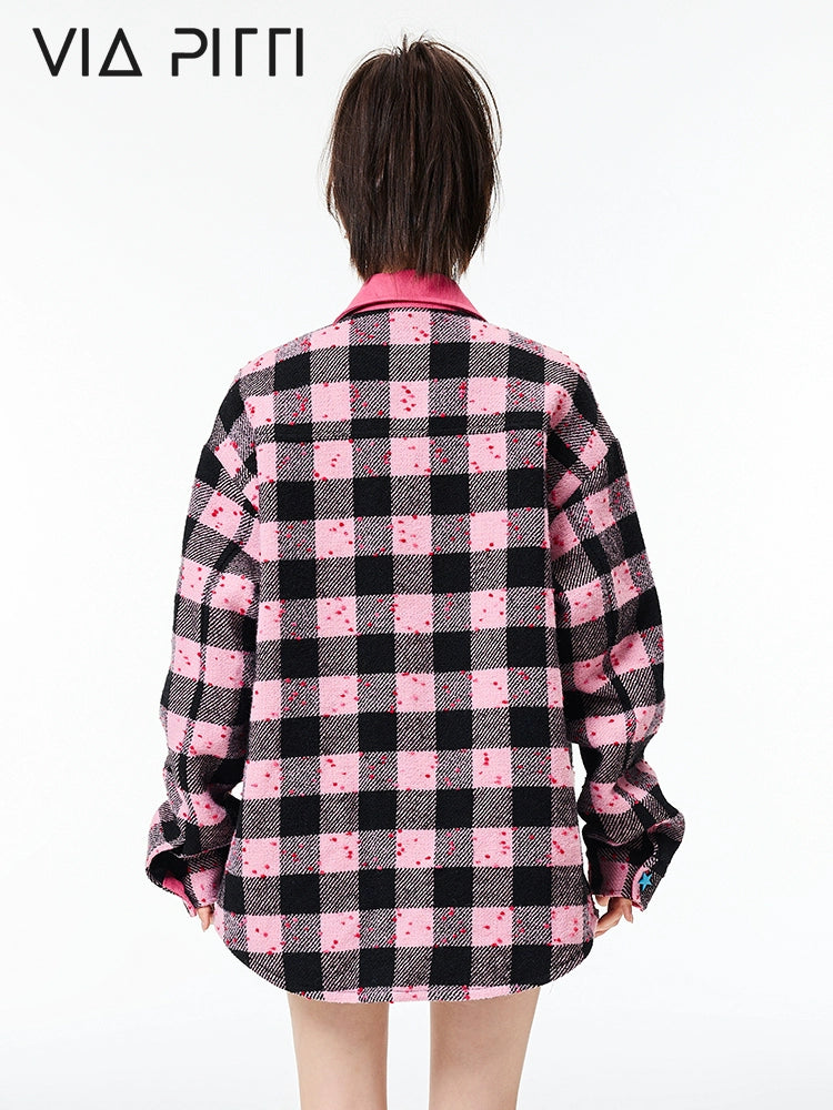 plaid padded jacket