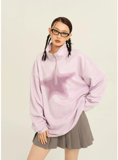 Hoodie polo collar sweater outer