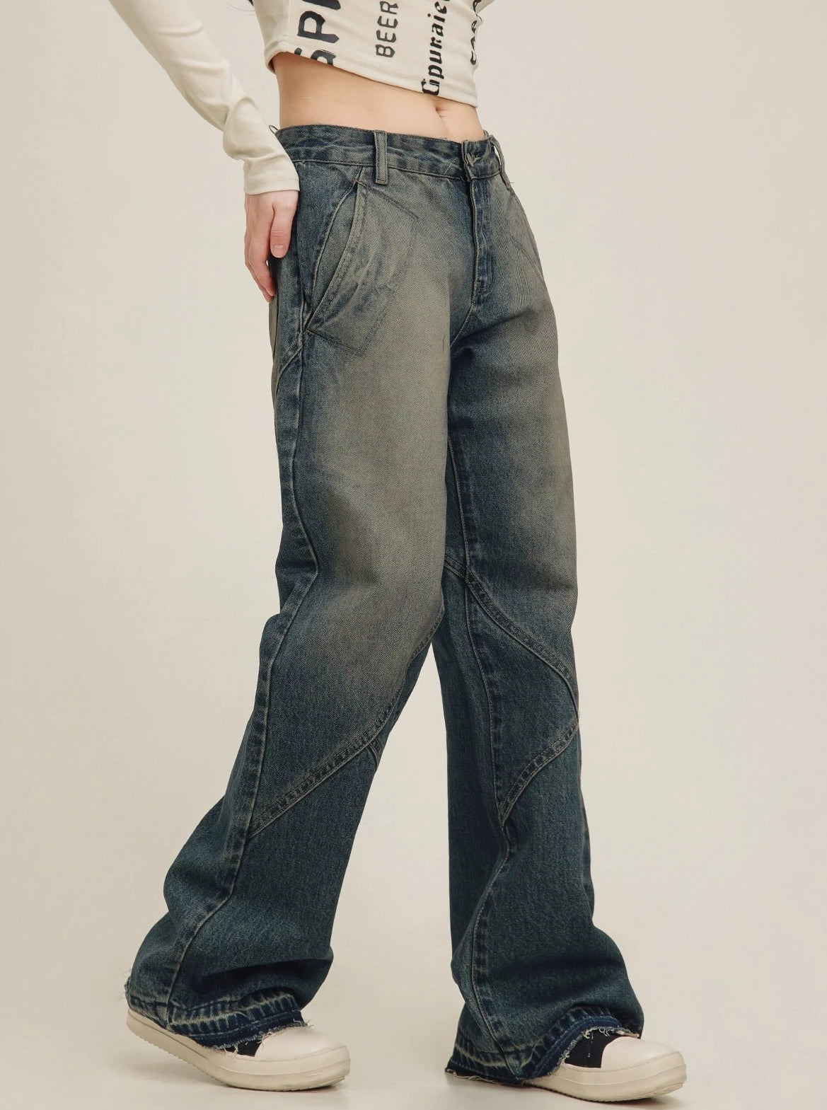 Vintage Wash Jeans Pants