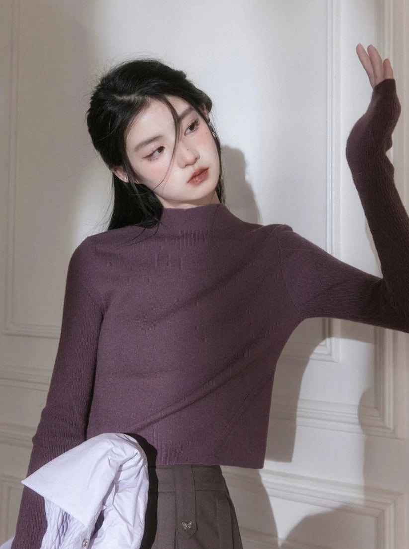 Woolen hombus sleeves tops