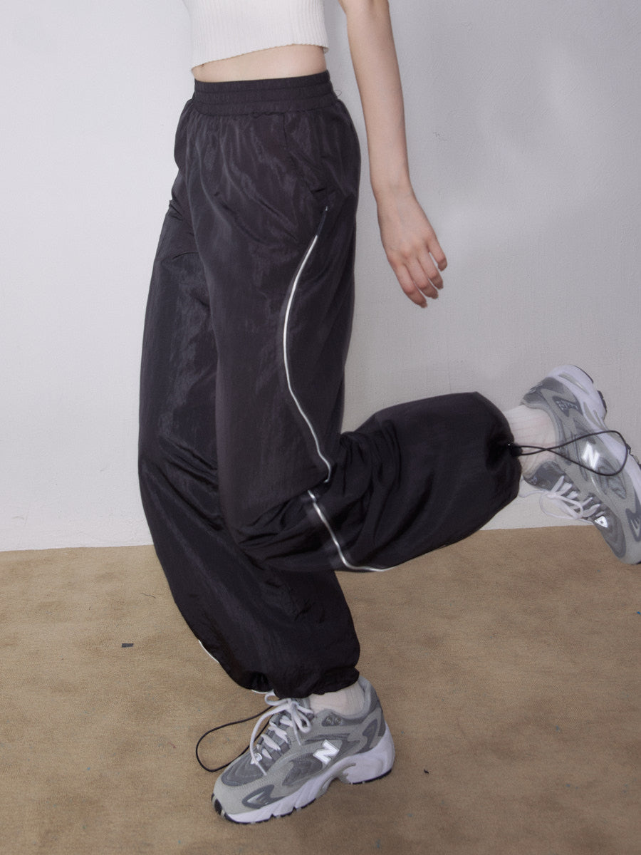 Side Wave Line Nylon Pants