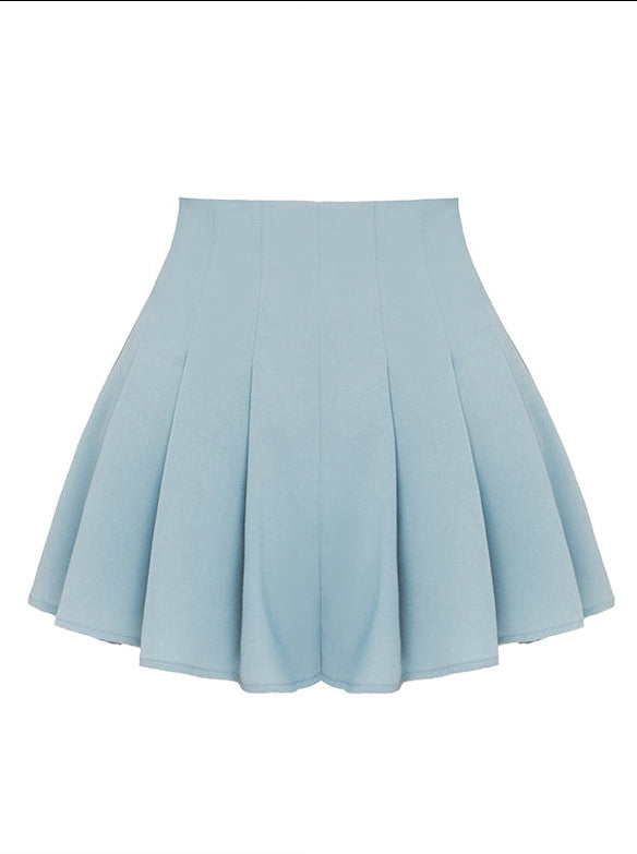 American College Style Aqua Pleated Skirt