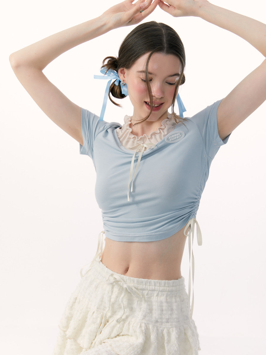 Ruffled Neck Tops