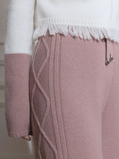wool knit slacks pants
